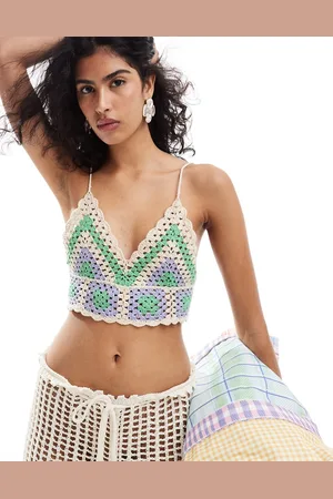 MANGO Crochet knit bralet in