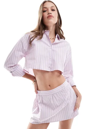 Pull&Bear Boxy striped shirt co-ord in