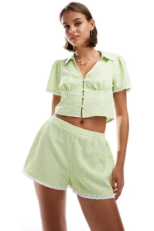 Miss Selfridge Co-ord mini fitted top in gingham