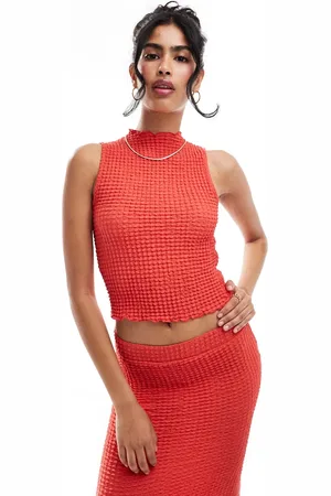 Pieces® Textured sleeveless top co-ord in
