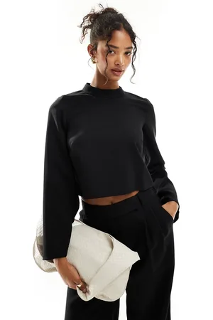 Closet High neck fluted sleeve top co-ord in