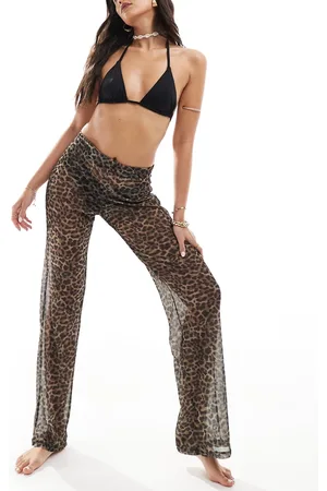 Pull&Bear Leopard print beach trousers