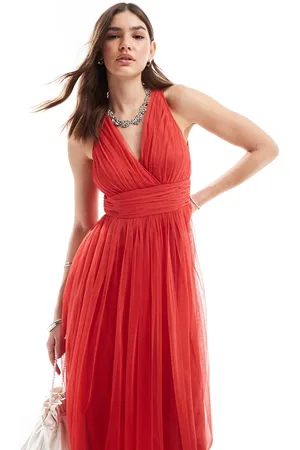 ANAYA Wrap front open back midaxi dress in