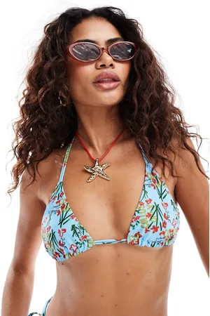 COLLUSION Ditsy print bikini top co-ord in
