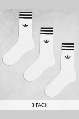 adidas 3 pack solid socks in