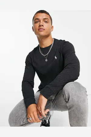 Ralph Lauren Icon logo long sleeve top in marl