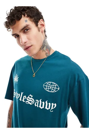ADPT. Oversized t-shirt with football inspired chest print in