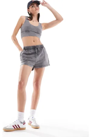 Miss Selfridge Acid wash sweat short co-ord in