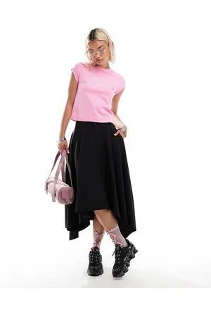 COLLUSION Tailored pull on midi circle skirt