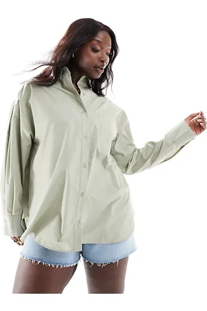 ASOS ASOS DESIGN Curve oversized shirt in khaki