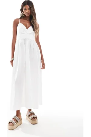 River Island Poplin midi dress in