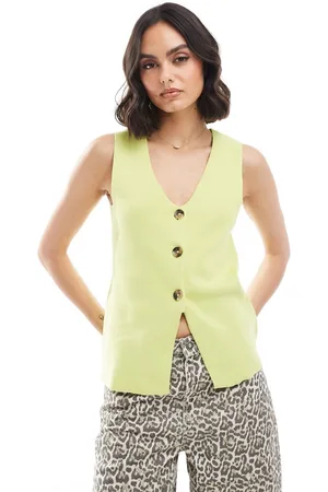 Threadbare Knitted waistcoat in lime