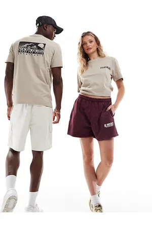Napapijri Aleen mountain backprint t-shirt in beige