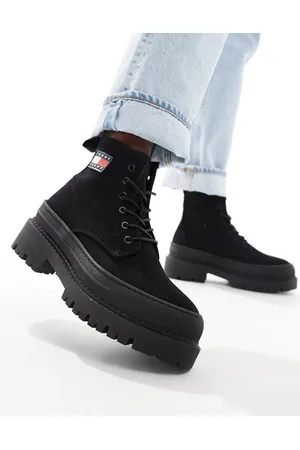 Tommy Hilfiger Canvas platform logo boots in