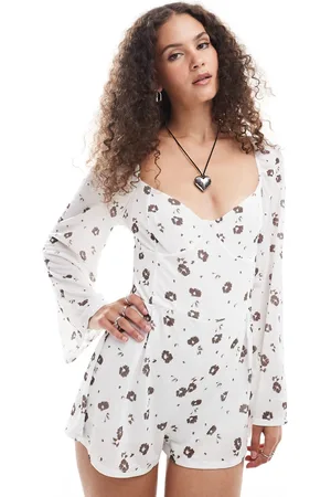 Reclaimed Western playsuit in ditsy print
