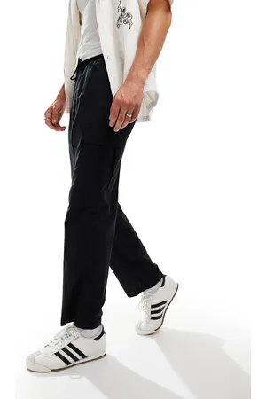 JACK & JONES Tapered linen trouser with cargo pockets in