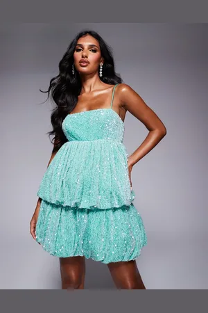 ASOS Strappy cami bubble mini skater dress in sequin