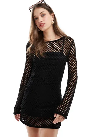 Pull&Bear Knitted crochet mini dress in