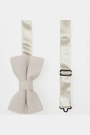 ASOS Textured bow tie in stone