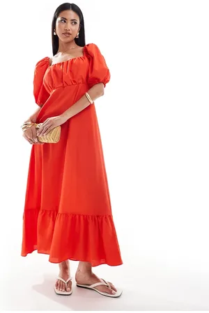 River Island Milkmaid midi dress in