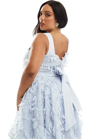 ASOS Curve 3D skater mini dress with bow back in