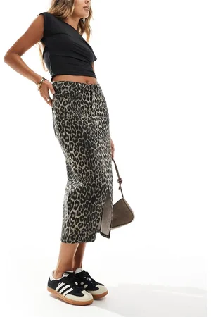 Threadbare Leopard print midi skirt