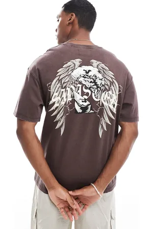 ADPT. Oversized washed sinister back print t-shirt in