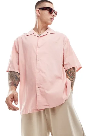 Sixth June Short sleeve oversized linen shirt in