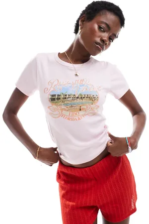 Reclaimed Baby t shirt with holiday print and diamante in