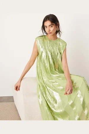 ASOS Embellished allover sequin pleat maxi dress in