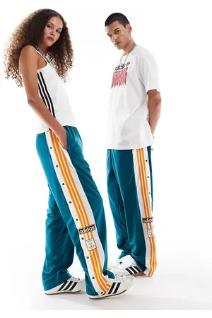 adidas Adibreak track pants in teal with orange detail