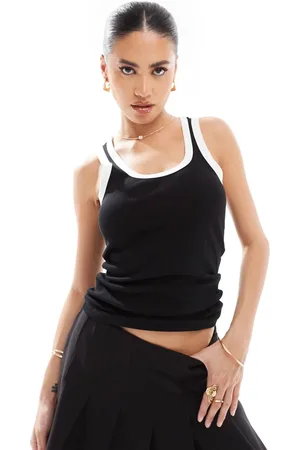 River Island Contrast tip scoop vest in