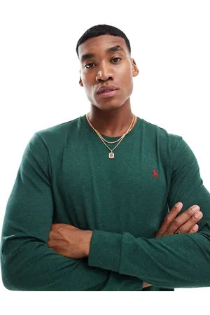 Ralph Lauren Icon logo long sleeve t-shirt in dark marl