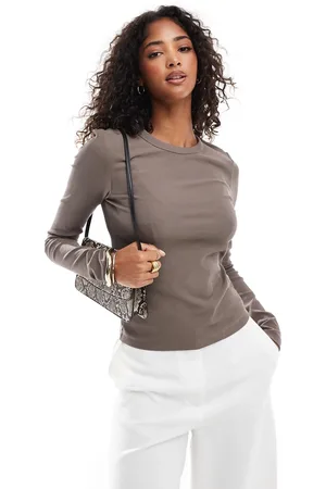 & OTHER STORIES & rib long sleeve top in mole