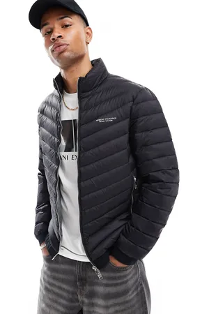Armani Exchange Logo lightweight puffer jacket in /grey