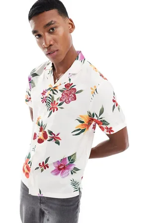 Another Influence Short sleeve printed revere collar shirt in