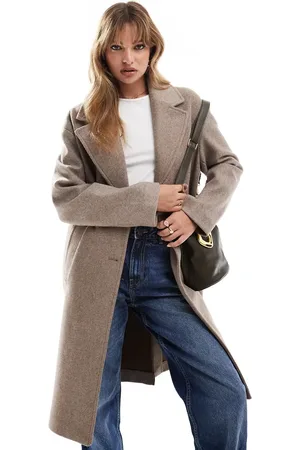 Bershka Oversized tailored coat in taupe