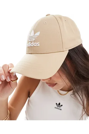 adidas Trefoil snapback cap in beige