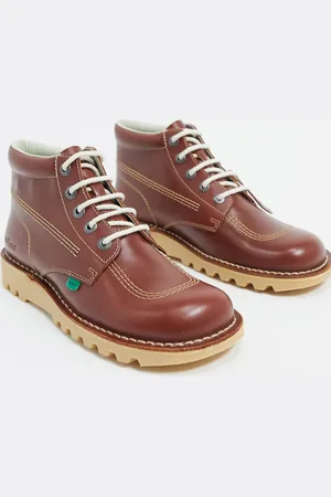 Kickers Kick hi boots in tan leather