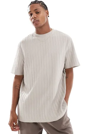 Threadbare Relaxed fit t-shirt in taupe textured stripe