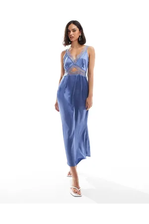 Never Fully Dressed Lace cut-out slip midaxi dress in dusty