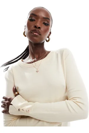 River Island Fine knit top in cream