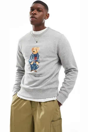 Ralph Lauren Denim bear print sweatshirt in marl