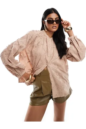 & OTHER STORIES & floral embroidered blouse in beige