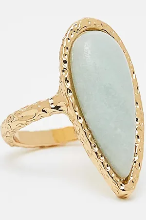 ASOS ASOS DESIGN Curve Limited Edition 14k plated ring with semi precious stone
