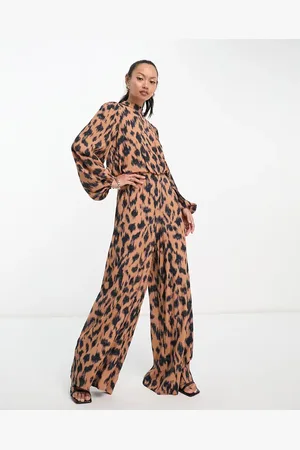 Never Fully Dressed Wide leg jumpsuit in leopard print