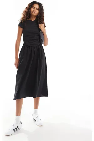 COLLUSION V neck drop waist dress in
