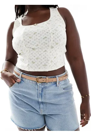 ASOS ASOS DESIGN CURVE 2 pack skinny waist and hip jeans belts in tan and beige