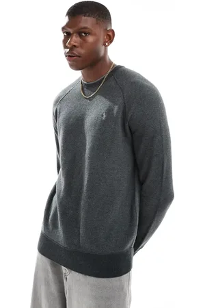 Ralph Lauren Icon logo cotton knit jumper in charcoal