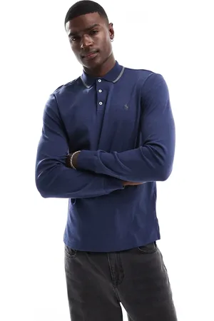 Ralph Lauren Icon logo pima cotton long sleeve polo in marl
